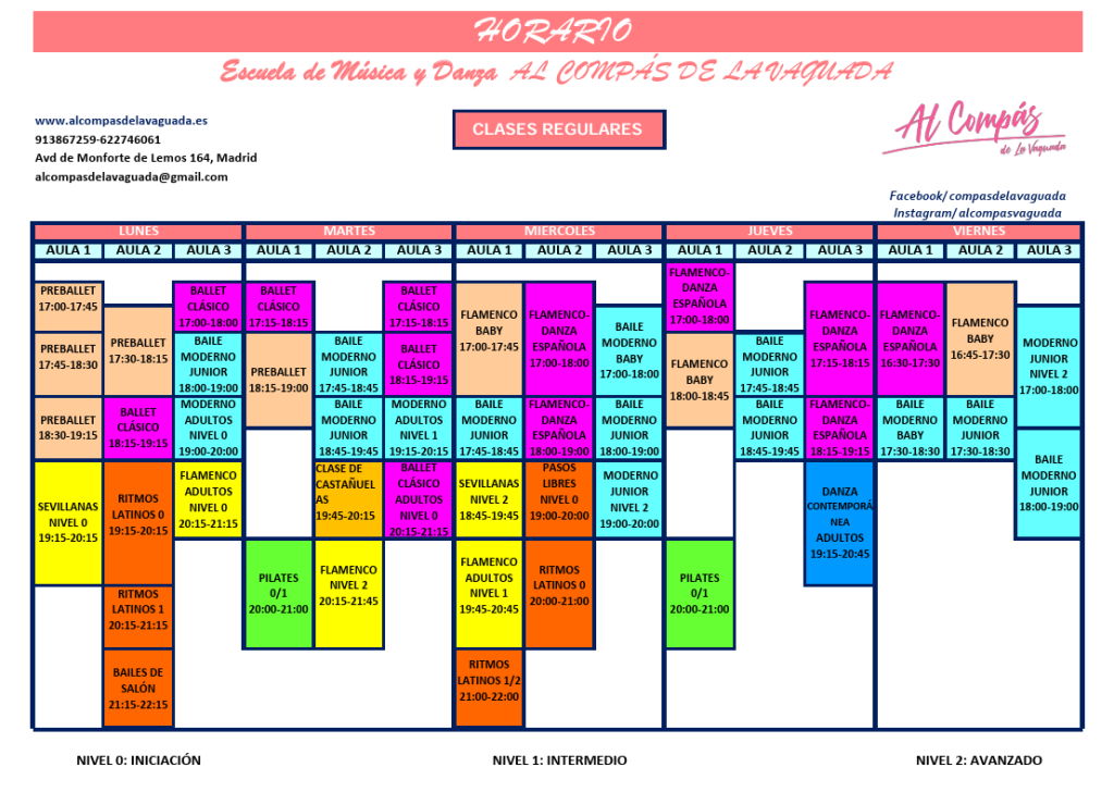 HORARIOS Al Compás de la Vaguada