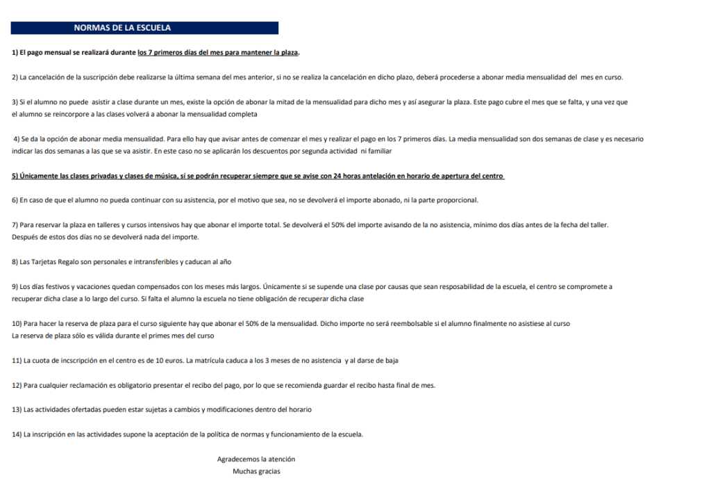 normas al Compás de la Vaguada